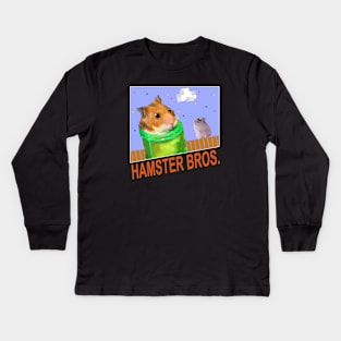 Hamster Bros Funny Video Game Parody Kids Long Sleeve T-Shirt